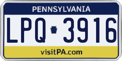 PA license plate LPQ3916