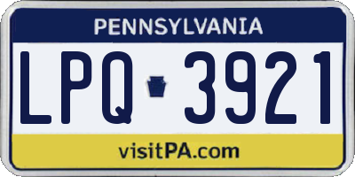 PA license plate LPQ3921