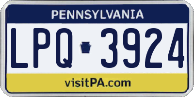 PA license plate LPQ3924