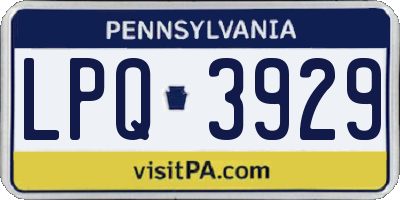 PA license plate LPQ3929