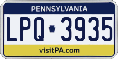 PA license plate LPQ3935