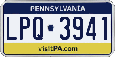 PA license plate LPQ3941