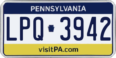 PA license plate LPQ3942