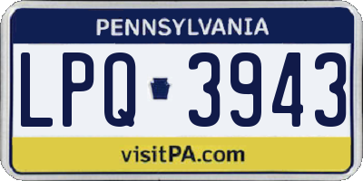 PA license plate LPQ3943