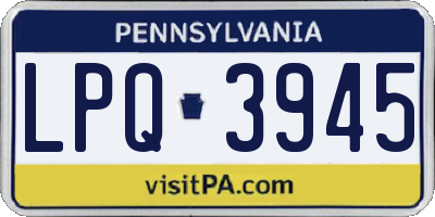 PA license plate LPQ3945