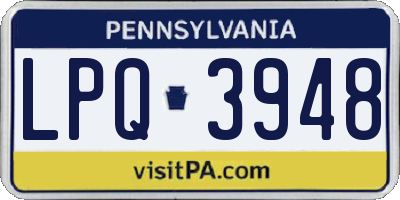 PA license plate LPQ3948