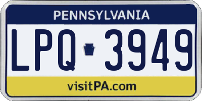 PA license plate LPQ3949