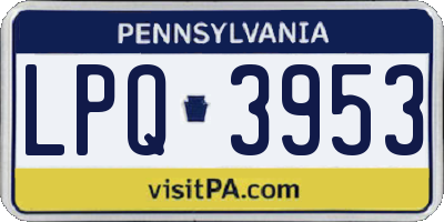 PA license plate LPQ3953