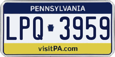 PA license plate LPQ3959