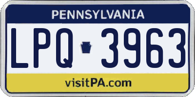 PA license plate LPQ3963