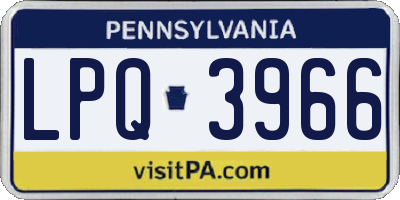 PA license plate LPQ3966
