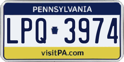 PA license plate LPQ3974