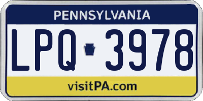 PA license plate LPQ3978