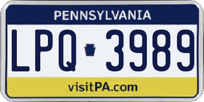 PA license plate LPQ3989