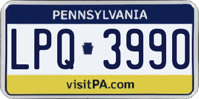 PA license plate LPQ3990
