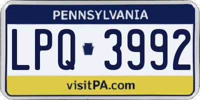 PA license plate LPQ3992