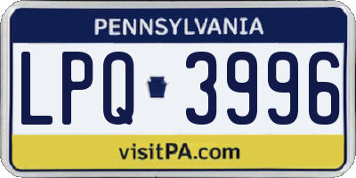 PA license plate LPQ3996