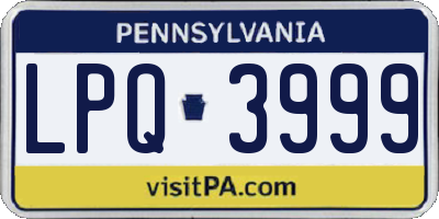 PA license plate LPQ3999
