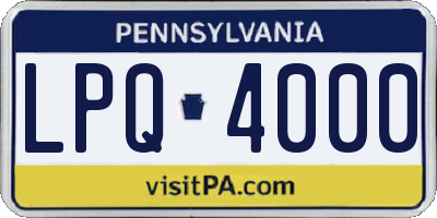 PA license plate LPQ4000