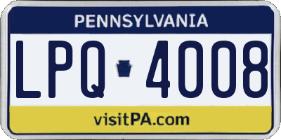PA license plate LPQ4008