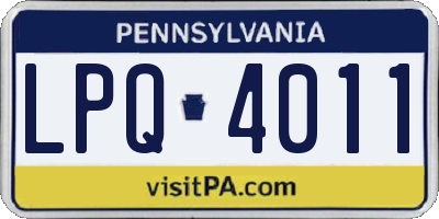 PA license plate LPQ4011