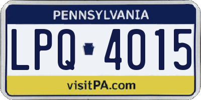 PA license plate LPQ4015