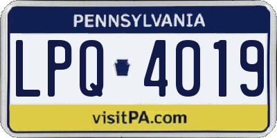 PA license plate LPQ4019