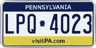 PA license plate LPQ4023