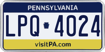 PA license plate LPQ4024