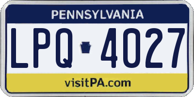 PA license plate LPQ4027