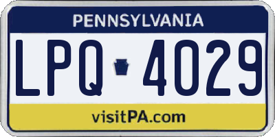 PA license plate LPQ4029