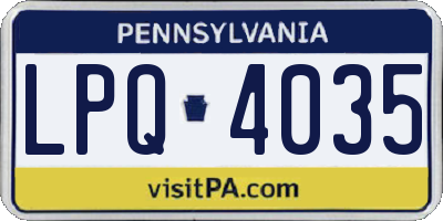 PA license plate LPQ4035