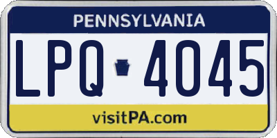 PA license plate LPQ4045