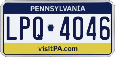 PA license plate LPQ4046