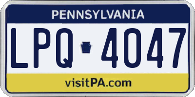 PA license plate LPQ4047