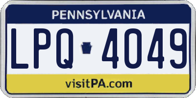 PA license plate LPQ4049