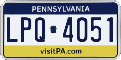 PA license plate LPQ4051