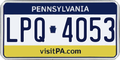 PA license plate LPQ4053