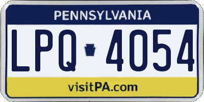 PA license plate LPQ4054