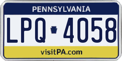 PA license plate LPQ4058