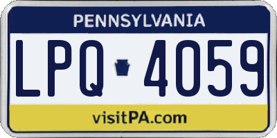 PA license plate LPQ4059