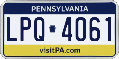 PA license plate LPQ4061