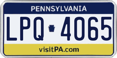 PA license plate LPQ4065