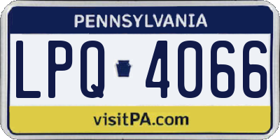 PA license plate LPQ4066