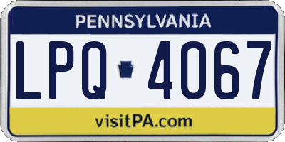 PA license plate LPQ4067