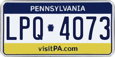 PA license plate LPQ4073