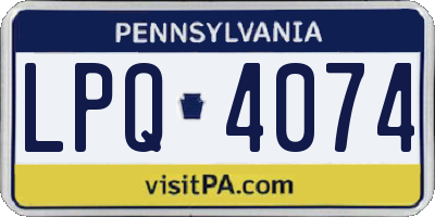 PA license plate LPQ4074