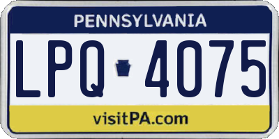 PA license plate LPQ4075