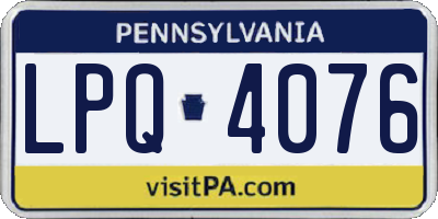 PA license plate LPQ4076