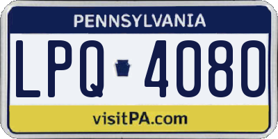PA license plate LPQ4080
